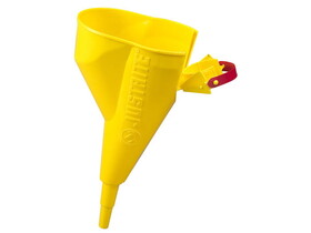 Justrite 11202Y Funnel for Steel Type I Safety Cans Only, 1 Gallon and Above, Polyethylene, Yellow - 11202Y