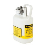 Justrite 12162 Oval Polyethylene Safety Can for flammables, stainless steel, hardware, flame arrester, 1 gallon, White - #12162