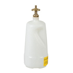 Justrite 14012 1 Quart Plastic Dispensing Can, Brass Dispenser Valves, Transluscent, White - 14012