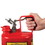 Justrite 14065 0.5 Gallon Plastic Safety Can for Flammables, Oval, Stainless Steel Hardware, Flame Arrester, Red - 14065