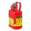 Justrite 14160 1 Gallon Plastic Safety Can for Flammables, Oval, Flame Arrester, Stainless Steel Hardware, Red - 14160
