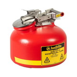 Justrite 14265 2 Gallon, Polyethylene Safety Can for Liquid Disposal, Built-In Fill Gauge, Red - 14265