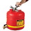 Justrite 14545 5-Gallon, Polyethylene Safety Shelf Can, Bottom Self-Close Brass Faucet, Red - 14545