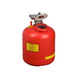 Justrite 14565 5-Gallon, Polyethylene Safety Can for Liquid Disposal, Built-In Fill Gauge, Red - 14565