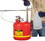 Justrite 14586 5 Gallon Plastic Safety Can, with Stainless Steel Piston Pump, Red - #14586