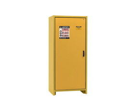 Justrite 22601 30 Gallon, 3 Shelves, 1 Hybrid-Close Door, 30-Minute EN Flammable Safety Cabinet, Yellow - 22601