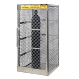 Justrite 23006 10 Vertical Compressed Gas Cylinders, Gas Cylinder Cabinet Locker, Aluminum  - 23006
