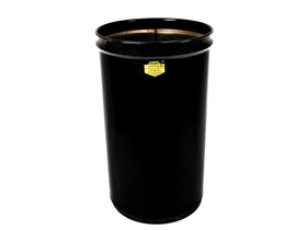 Justrite 26001K 12 Gallon, Cease-Fire&#174; Waste Receptacle, Safety Drum Can Only, Black - 26001K