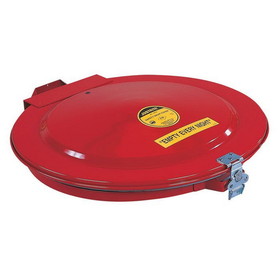 Justrite 26752 Drum Cover With Vent and Gasket for 55 Gallon Drum, Manual-Latching, Steel, Red - 26752
