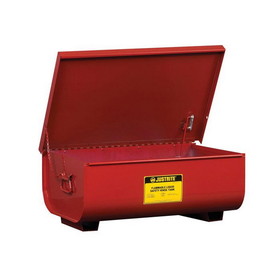 Justrite 27311 11 Gallon Rinse Tank, Benchtop, Lift-And-Latch Cover With Fusible Link, Drain Plug, Steel, Red - 27311