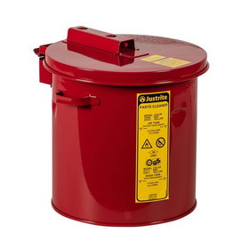 Justrite 27602 2 Gallon Dip Tank for Cleaning Parts, Manual Cover With Fusible Link, Steel, Red - 27602