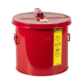 Justrite 27603 3.5 Gallon Dip Tank for Cleaning Parts, Manual Cover With Fusible Link, Steel, Red - 27603