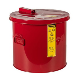 Justrite 27605 5 Gallon Dip Tank for Cleaning Parts, Manual Cover With Fusible Link, Steel, Red - 27605