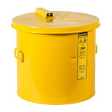 Justrite 27606 5 Gallon Dip Tank for Cleaning Parts, Manual Cover With Fusible Link, Steel, Yellow - 27606