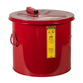 Justrite 27608 8 Gallon Dip Tank for Cleaning Parts, Manual Cover With Fusible Link, Steel, Red - 27608