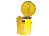 Justrite 27612 2 Gallon Dip Tank for Cleaning Parts, Manual Cover With Fusible Link, Steel, Yellow - 27612