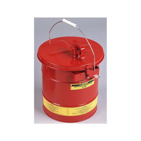 Justrite 27705 5 Gallon Portable Steel Mixing Tank, Removable Cover with Flame Arrester, Self-Close Spout, Red - 27705