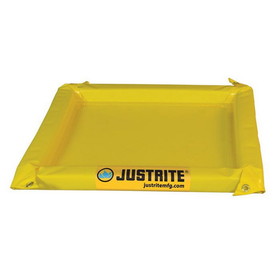 Justrite 28414 2' x 2' x 2", 5 Gallon Spill Capacity, Maintenance Spill Berm, Yellow - 28414
