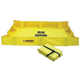 Justrite 28556 4' x 4' x 8", 79 Gallon Spill Capacity, Folding Spill Containment Berm, QuickBerm&reg; Lite, Yellow - 28556