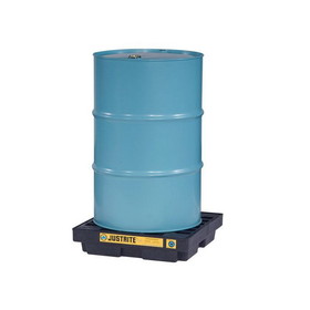Justrite 28653 1 Drum Accumulation Center, 12 Gallon Spill Capacity, EcoPolyBlend&trade;, Black - 28653
