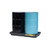 Justrite 28655 2 Drum Accumulation Center, 24 Gallon Spill Capacity, EcoPolyBlend™, Black - 28655
