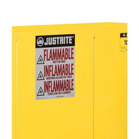 Justrite 29002 Flammable Warning Label for Safety Cabinets, Large, Haz-Alert&trade; - 29002