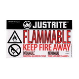 Justrite 29004 Flammable Warning Label for Safety Cabinets, Small, Haz-Alert™ - 29004