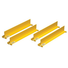 Justrite 29985 14" D Steel Shelf Dividers, Yellow, Set of 4 - 29985