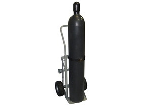 Justrite 35006 Single Cylinder Hand Truck, 10.5&quot; Pneumatic Wheels, Rear Casters - 35006