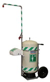 Justrite 40K45G 30 Gallon, Portable Hughes Self-Contained Safety Shower with Eye/Face Wash, Mobile - 40K45G