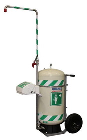 Justrite 40K45G 30 Gallon, Portable Hughes Self-Contained Safety Shower with Eye/Face Wash, Mobile - 40K45G