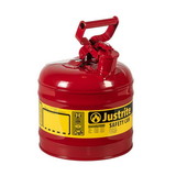 Justrite 7120100 2 Gallon Steel Safety Can for Flammables, Type I, Flame Arrester, Red - 7120100