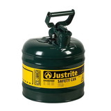 Justrite 7120400 Type I Steel Safety Can for Oil, 2 gallon, Green - #7120400