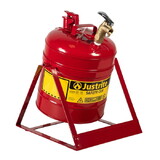Justrite 7150156 5 Gallon, Steel Safety Can, Tilt-Style with Stand, Type I, Top Faucet, Red - 7150156