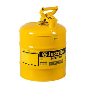 Justrite 7150200 Type I Steel Safety Can for Diesel, 5 gallon, Yellow - #7150200