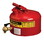 Justrite 7225140 2.5 Gallon Steel Safety Can for Laboratories, Type I, Bottom Brass Flow-Control Faucet, Red - 7225140