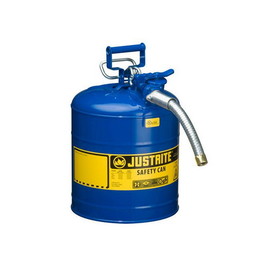 Justrite 7250330 5 Gallon, 1" Metal Hose, Steel Safety Can for Kerosene, Type II, AccuFlow&trade;, Blue - 7250330