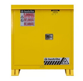 Justrite 813020 30 Gallon, 1 Shelf, Self Close Doors, Outdoor Flammable Storage Cabinet, Yellow