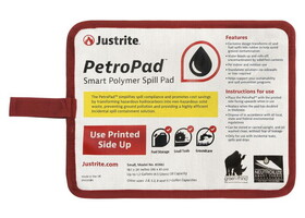Justrite 83982 Absorbent Pads PetroPad&#153; with Smart Polymers, Small - 83982