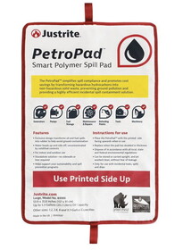 Justrite 83986 Absorbent Pads PetroPad&#153; with Smart Polymers, Large - 83986