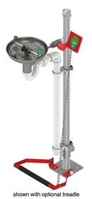 Justrite 85GSP Pedestal Mount, Open Stainless Steel Bowl, Hughes Eye/Face Wash, Stainless Steel Pipe - 85GSP