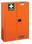 Justrite 860001 4 Shelves, 2 Doors, Manual Close, Emergency Preparedness Cabinet with GloAlert Labels, Orange - 860001