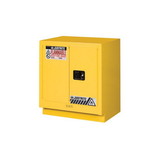 Justrite 883000 19 Gallon, 1 Shelf, 2 Doors, Manual Close, Flammable Cabinet, Sure-Grip® EX Under Fume Hood, Yellow - 883000
