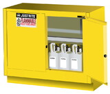 Justrite 884820 31 Gallon, 1 Shelf, 2 Doors, Self Close, Flammable Cabinet, Sure-Grip&reg; EX Under Fume Hood, Yellow - 884820