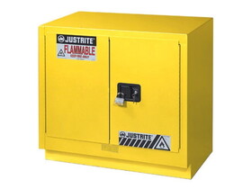 Justrite 883600 23 Gallon, 1 Shelf, 2 Doors, Manual Close, Flammable Cabinet, Sure-Grip&#174; EX Under Fume Hood, Yellow - 883600