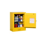 Justrite 890200 1 Door, Manual Close, Mini Transportable Flammable Cabinet for Aerosols, Sure-Grip® EX, Yellow - 890200
