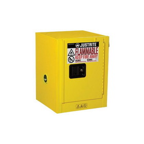Justrite 890400 4 Gallon, 1 Shelf, 1 Door, Manual Close, Flammable Cabinet, Sure-Grip&reg; EX Countertop, Yellow - 890400