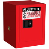 Justrite 890401 4 gallon Red Countertop Flammable Safety Cabinet, 1 Manual Close Door - Sure-Grip® EX - #890401