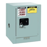 Justrite 890403 4 Gallon, 1 Shelf, 1 Door, Manual Close, Flammable Cabinet, Sure-Grip® EX Countertop, Gray - 890403