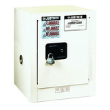 Justrite 890405 4 Gallon, 1 Shelf, 1 Door, Manual Close,  Flammable Cabinet, Sure-Grip® EX Countertop, White - 890405